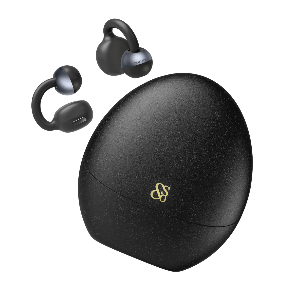 SoClip Pebble|The World‘s First Open-Ear Wellness Earbuds-Black