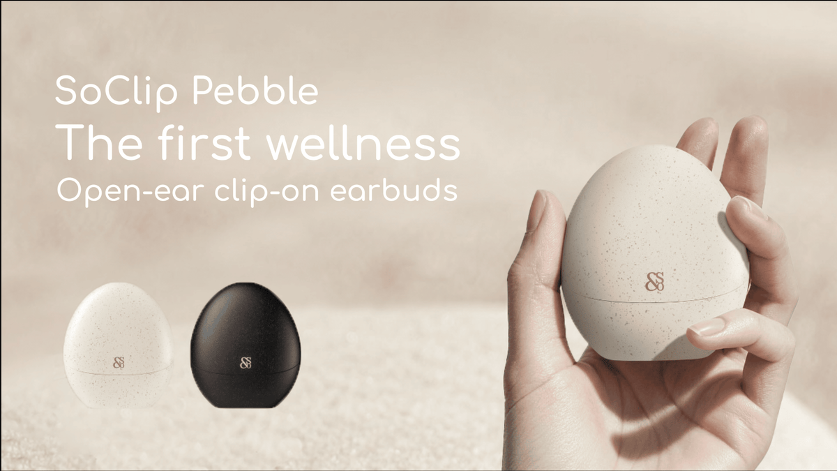 SoClip Pebble Open-ear Clip-on Earbuds for wellness