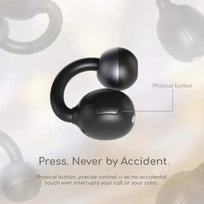 SoClip Pebble｜The World‘s First Open-Ear Wellness Earbuds-Black