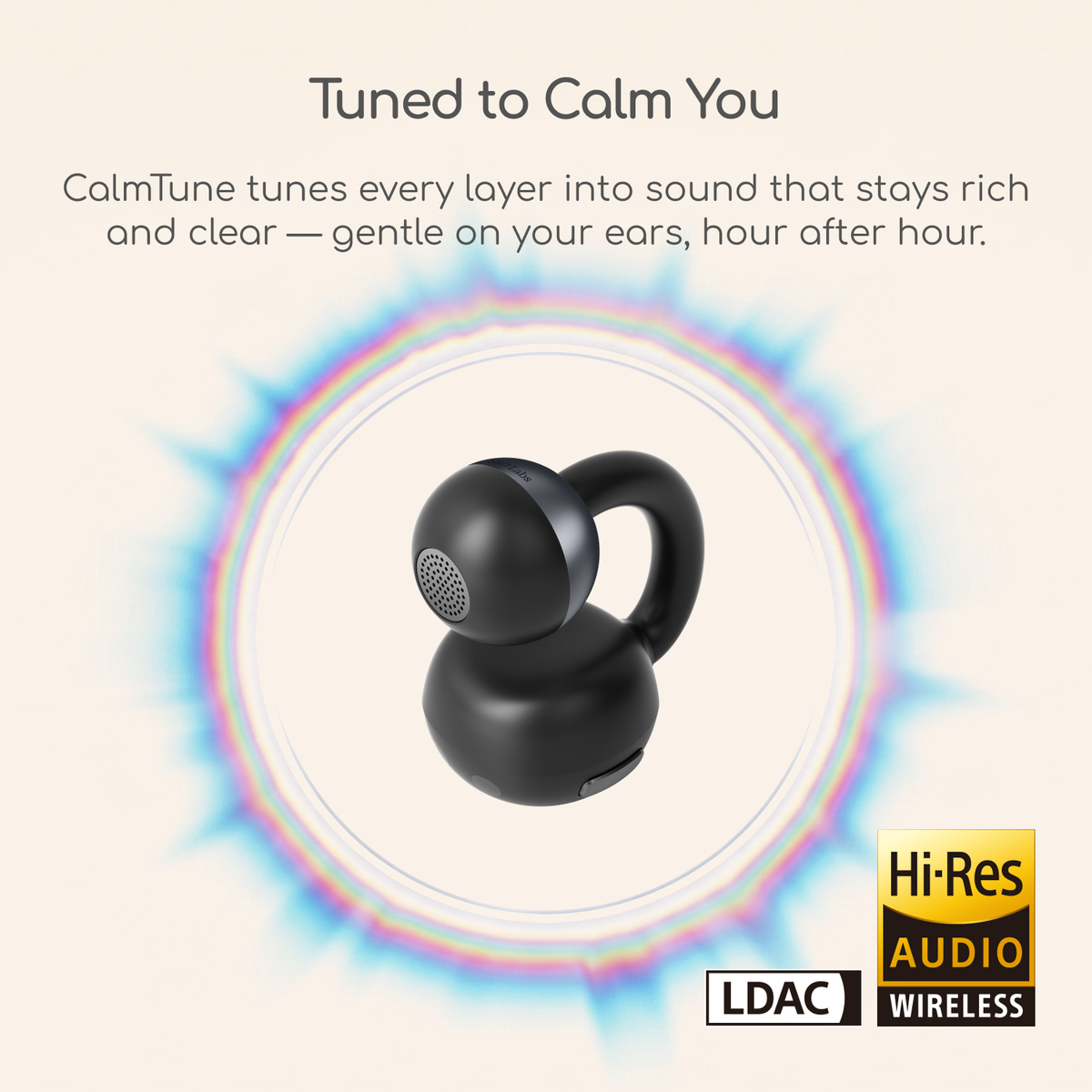 SoClip Pebble｜The World‘s First Open-Ear Wellness Earbuds-Black