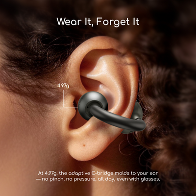 SoClip Pebble｜The World‘s First Open-Ear Wellness Earbuds-Black